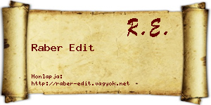 Raber Edit névjegykártya